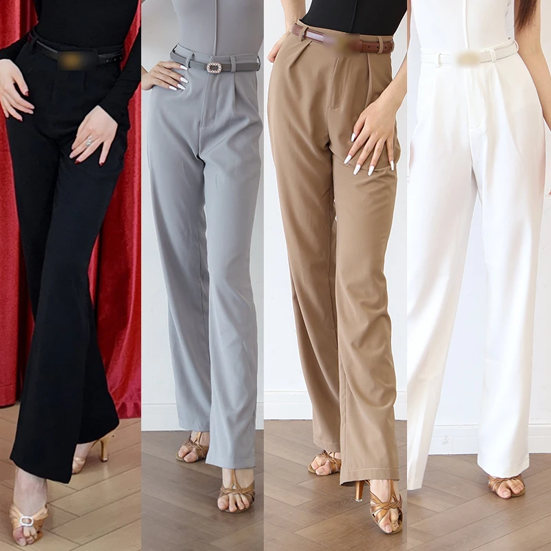 Latin Dance Pants Women Ballroom Dance Practice Clothes Black White Gray Khaki Trousers Adult Waltz Tango Salsa Dance Clothing
Latin Dance Pants Women Ballroom Dance Practice Clothes Black White Gray Khaki Trousers Adult Waltz Tango Salsa Dance Clothing