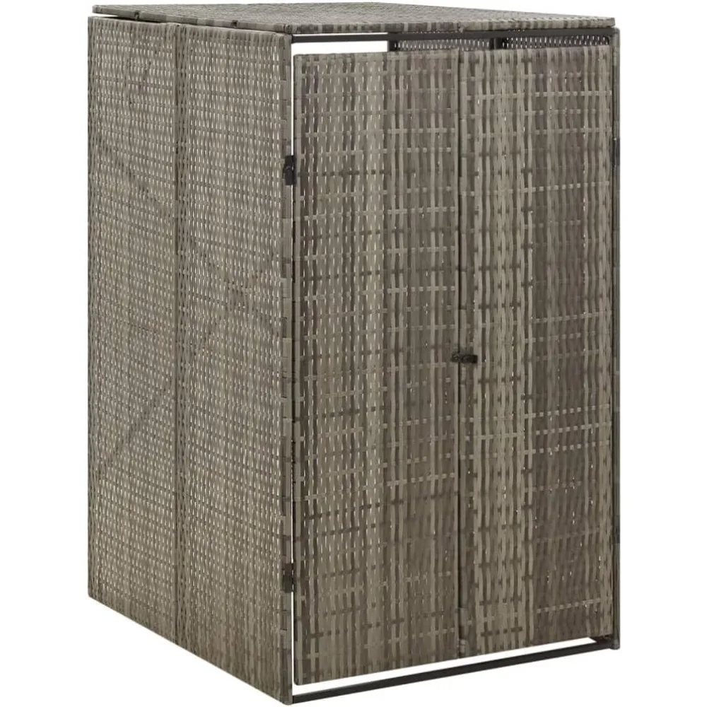 Poly Rattan Single Wheelie Bin Shed, Sturdy Powder-Coated Steel Frame, Accessible Lid and Lockable Doors, Ideal Garden Ga
Poly Rattan Single Wheelie Bin Shed, Sturdy Powder-Coated Steel Frame, Accessible Lid and Lockable Doors, Ideal Garden Ga