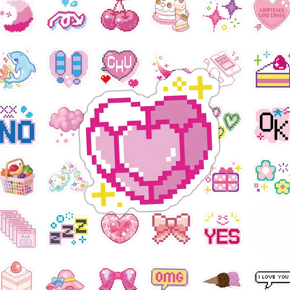10/50/106PCS Korean Pink Pixel Style Graffiti Stickers Exquisite DIY Toys for Bottle Scrapbook Travel Bag Aesthetic Decals
10/50/106PCS Korean Pink Pixel Style Graffiti Stickers Exquisite DIY Toys for Bottle Scrapbook Travel Bag Aesthetic Decals