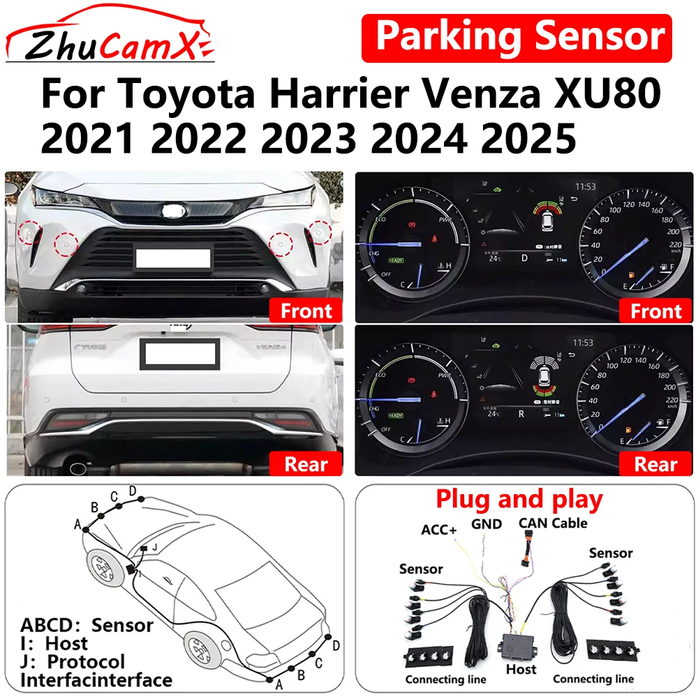 for Toyota Harrier Venza XU80 2021~2025 Car Parking Sensor Front Rear Reverse Assist Reversing AID System plug & play
for Toyota Harrier Venza XU80 2021~2025 Car Parking Sensor Front Rear Reverse Assist Reversing AID System plug & play