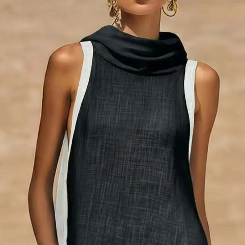 2026Women's linen Contrast Color Sleeveless Asymmetrical Top & Loose Wide Leg Pants Set Vestidos Casual Fashion Two Piece Outfit
2026Women's linen Contrast Color Sleeveless Asymmetrical Top & Loose Wide Leg Pants Set Vestidos Casual Fashion Two Piece Outfit