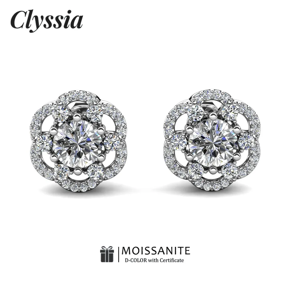 CLYSSIA подсолнух дизайн D цвет VVS1 1 карат серьги-гвоздики из муассанита для женщин штабелируемые роскошные ювелирные изделия идея подарка на день рождения 
CLYSSIA подсолнух дизайн D цвет VVS1 1 карат серьги-гвоздики из муассанита для женщин штабелируемые роскошные ювелирные изделия идея подарка на день рождения