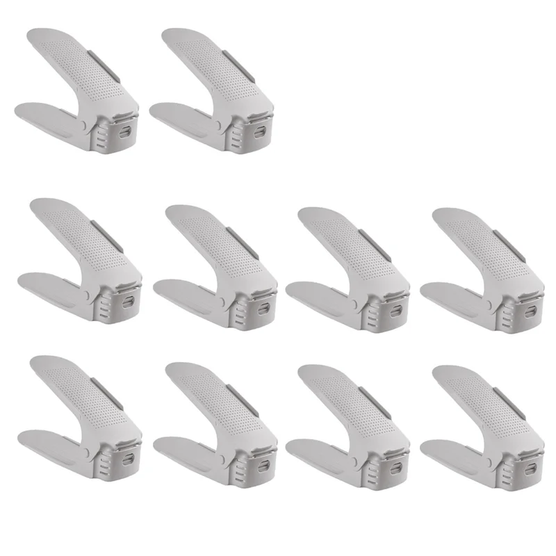 10 Pieces Double Layer Space Saving Shoe Rack Storage Holder Non-Slip Shoes Organiser Storage Idea - Grey
10 Pieces Double Layer Space Saving Shoe Rack Storage Holder Non-Slip Shoes Organiser Storage Idea - Grey