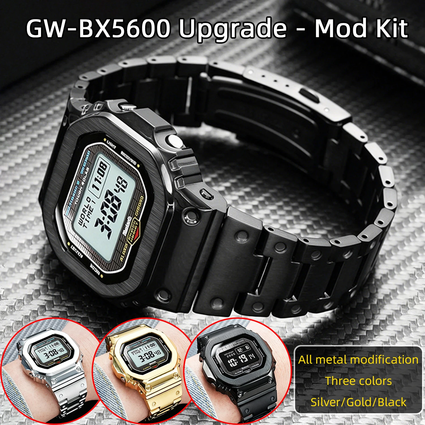 GW-BX5600 Upgrade Modification for Casio 3578 GW-BX5600 Mod Kit Stainless Steel Case/Strap Full Metal bezel band Set Replacement
GW-BX5600 Upgrade Modification for Casio 3578 GW-BX5600 Mod Kit Stainless Steel Case/Strap Full Metal bezel band Set Replacement