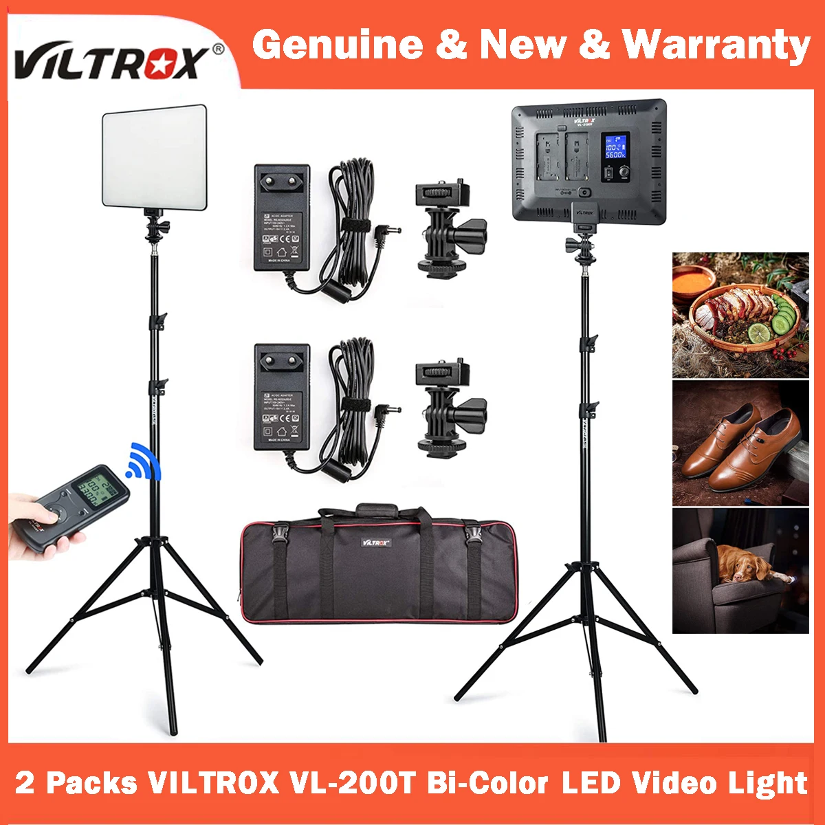 2 Packs VILTROX VL-200T Bi-Color LED Video Light Kit LED Panel Lights with Light Stand and Wireless Remote for Photography Video
2 Packs VILTROX VL-200T Bi-Color LED Video Light Kit LED Panel Lights with Light Stand and Wireless Remote for Photography Video