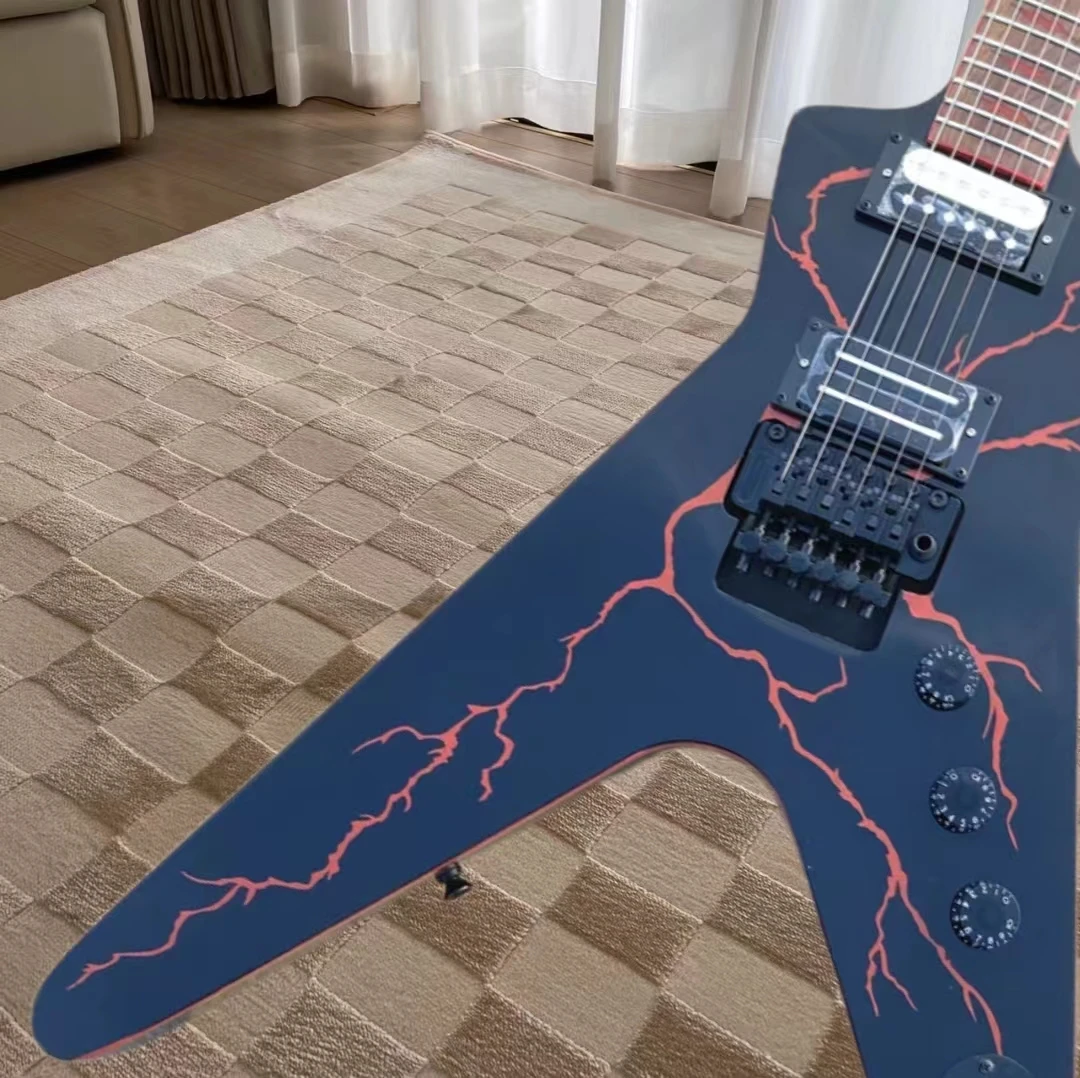 New DimeBag Darrell Signature Lightning Bolt Eletric Guitar Dime Slime,Black Body and Hardware
New DimeBag Darrell Signature Lightning Bolt Eletric Guitar Dime Slime,Black Body and Hardware