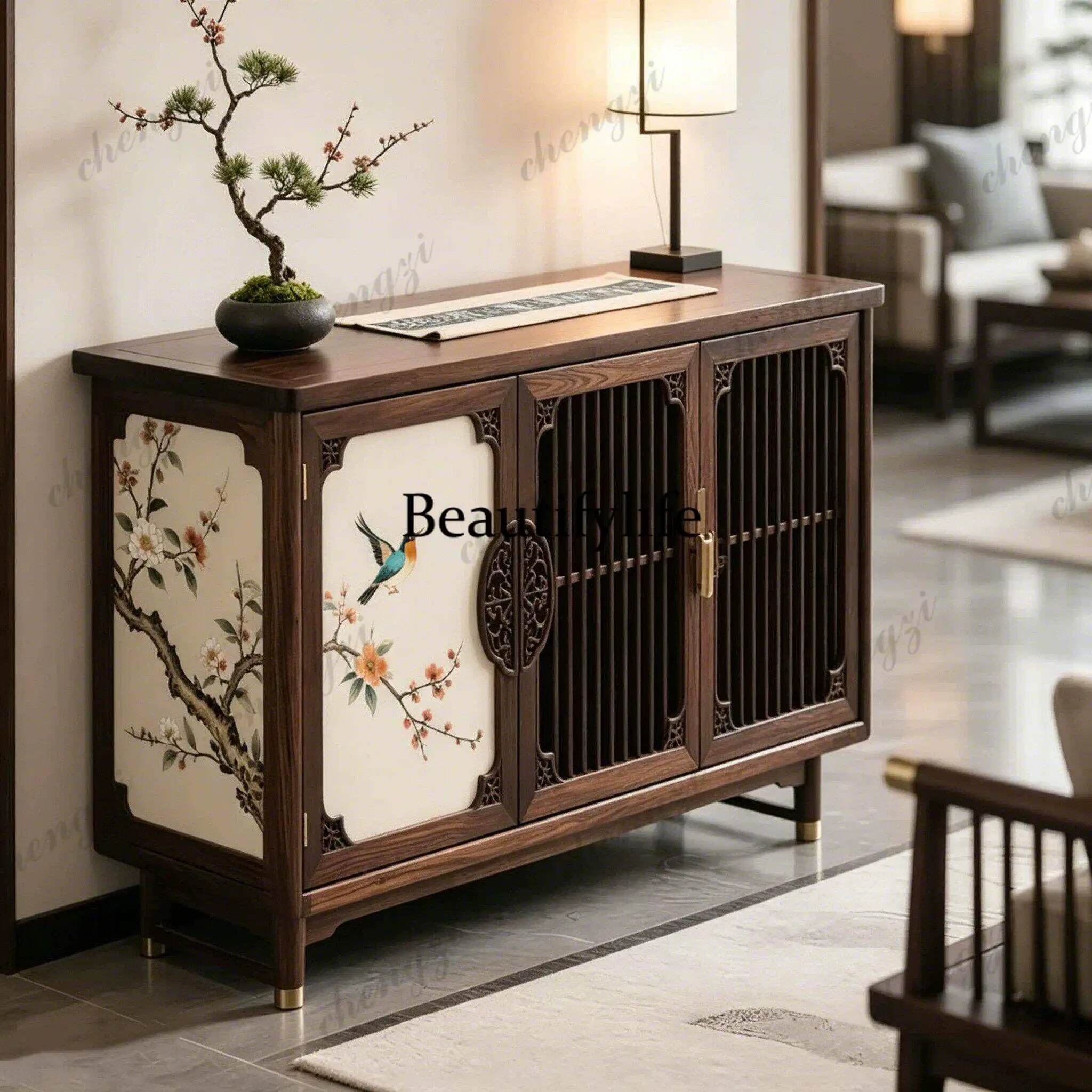 Song-style aesthetic solid wood dining side cabinet New Chinese black walnut functional locker Restaurant Hotel
Song-style aesthetic solid wood dining side cabinet New Chinese black walnut functional locker Restaurant Hotel