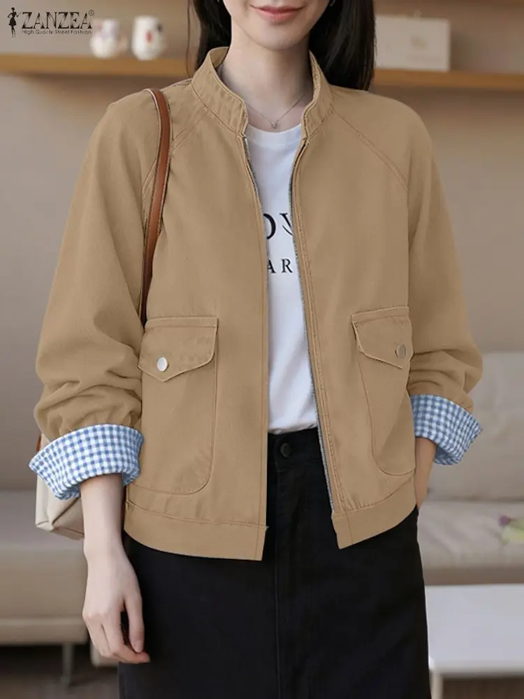 ZANZEA Women Fashion Jackets Stand Collar Long Sleeve Zip-Up Checked Cuffs Denim-Like Coats Autumn 2025 Woman Outerwear S-3XL
ZANZEA Women Fashion Jackets Stand Collar Long Sleeve Zip-Up Checked Cuffs Denim-Like Coats Autumn 2025 Woman Outerwear S-3XL