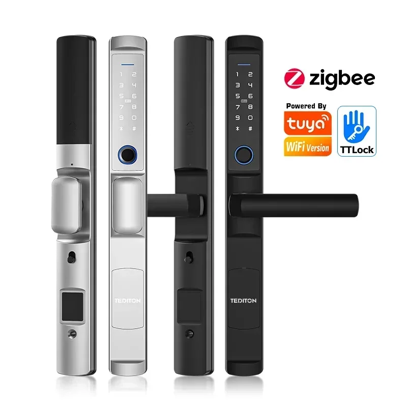 Tediton Tuya zigbee glass wood door biometric fingerprint waterproof outdoor European Aluminum sliding Smart Lock Door wi-fi
Tediton Tuya zigbee glass wood door biometric fingerprint waterproof outdoor European Aluminum sliding Smart Lock Door wi-fi
