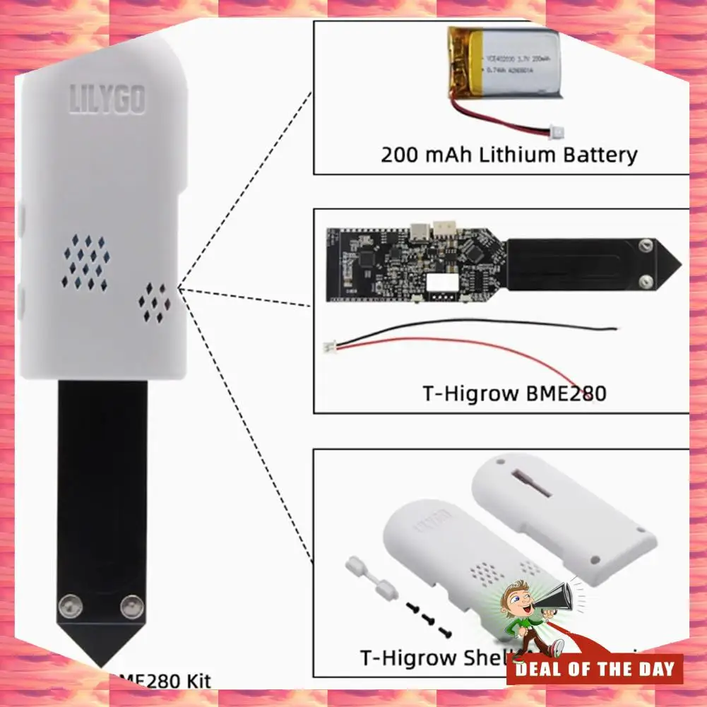 24-часовая доставка Lilygo ESP32 Датчик влажности почвы Wi-Fi Bluetooth T-Higrow ESP32 Тестер почвы для сада Температура Влажность Mon
24-часовая доставка Lilygo ESP32 Датчик влажности почвы Wi-Fi Bluetooth T-Higrow ESP32 Тестер почвы для сада Температура Влажность Mon