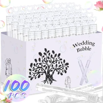 투명 버블 비누 병 러브 하트 지팡이 튜브, 생일 웨딩 파티 장식 선물, 베이비 샤워 호의, 어린이 장난감, 100 개, 10 개
