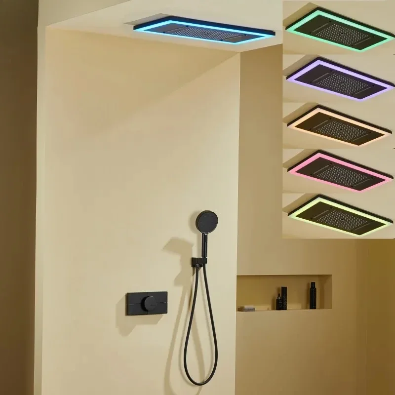 Morden Led light Shower ceiling rainfall shower set big head wall shower faucet mixer set bathroom ceiling tap
Morden Led light Shower ceiling rainfall shower set big head wall shower faucet mixer set bathroom ceiling tap