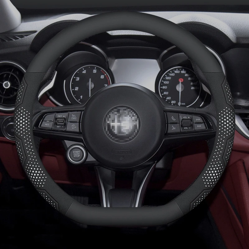 Carbon fiber pattern leather car steering wheel cover for Alfa Romeo Giulia Stelvio Giulietta 159 147 156 Mito Auto Accessories
Carbon fiber pattern leather car steering wheel cover for Alfa Romeo Giulia Stelvio Giulietta 159 147 156 Mito Auto Accessories