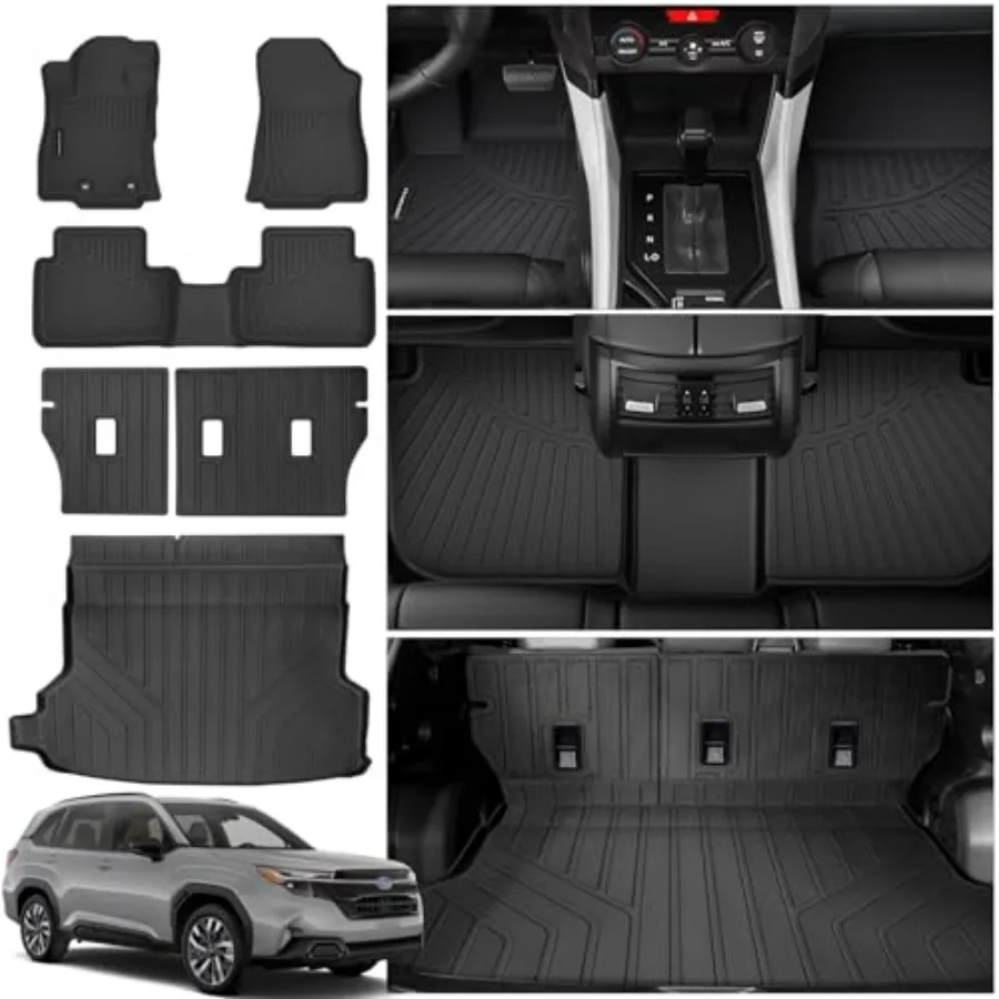 Floor Mats for 2026 2025 Subaru Forester All Weather TPE Rubber Trunk Mat with Backrest Mat Anti-Slip Full Set Cargo Liner Blac
Floor Mats for 2026 2025 Subaru Forester All Weather TPE Rubber Trunk Mat with Backrest Mat Anti-Slip Full Set Cargo Liner Blac