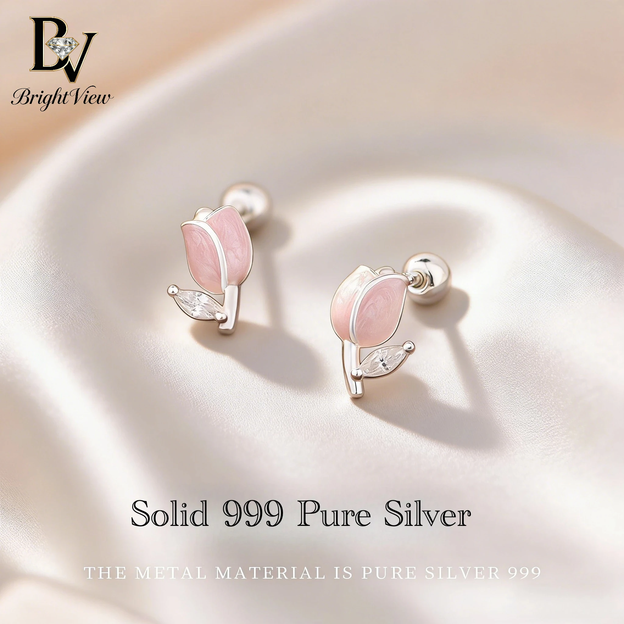 1Pair S999 Pure Silver Tulip Stud Earrings for Women Dainty Pink Enamel Flower Earrings Hypoallergenic Real Silver Jewelry
1Pair S999 Pure Silver Tulip Stud Earrings for Women Dainty Pink Enamel Flower Earrings Hypoallergenic Real Silver Jewelry