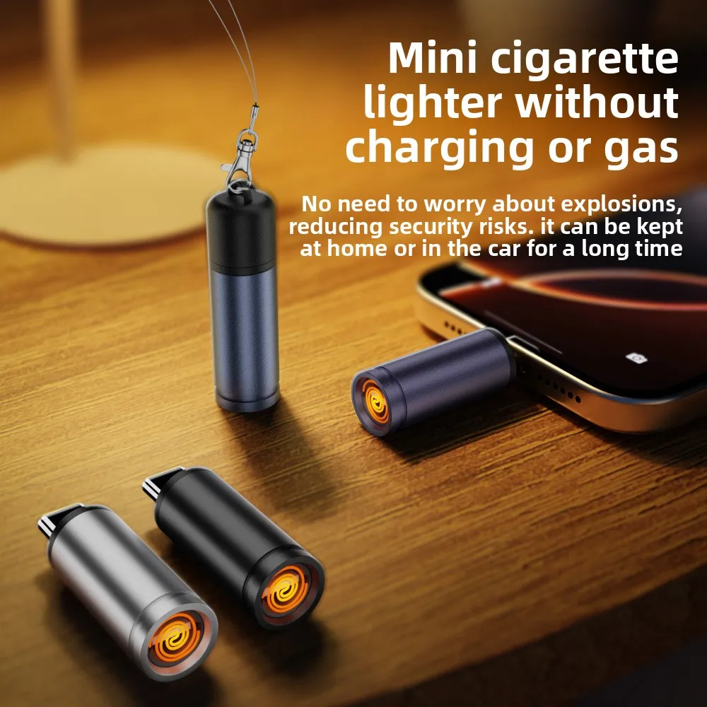 Portable Lighter Electric Smoking Gadgets Mobile Phone Type-C Connector Hanging Cord Rope Clip Windproof Cigarette Tobacco Tools
Portable Lighter Electric Smoking Gadgets Mobile Phone Type-C Connector Hanging Cord Rope Clip Windproof Cigarette Tobacco Tools