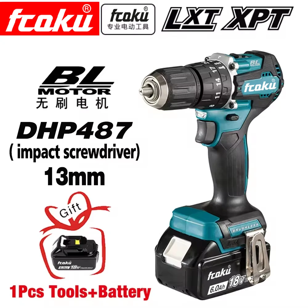 NEW Original FCOku DHP487 Cordless impact screwdriver drill Brushless Electric Impact Screwdriver 18V Rechargeable Power Tools
NEW Original FCOku DHP487 Cordless impact screwdriver drill Brushless Electric Impact Screwdriver 18V Rechargeable Power Tools