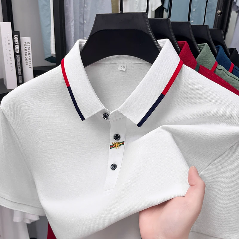 Luxury High-End Quality Men's Polo Shirt Classic Bee Embroid Short Sleeve Summer Fashion Lapel T-Shirt Business Casual Menswear
Luxury High-End Quality Men's Polo Shirt Classic Bee Embroid Short Sleeve Summer Fashion Lapel T-Shirt Business Casual Menswear