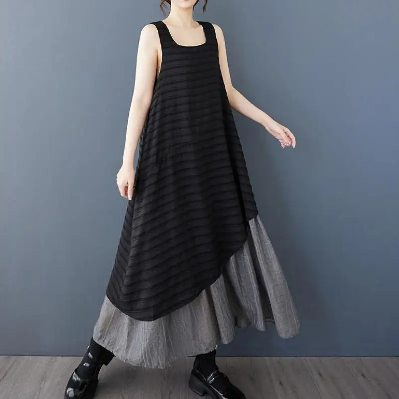 Tannt Women Dress Irregular Patchwork Fashion Long Dresses Asymmetry Color Matching Casual Summer Dresses Women 2025 New
Tannt Women Dress Irregular Patchwork Fashion Long Dresses Asymmetry Color Matching Casual Summer Dresses Women 2025 New