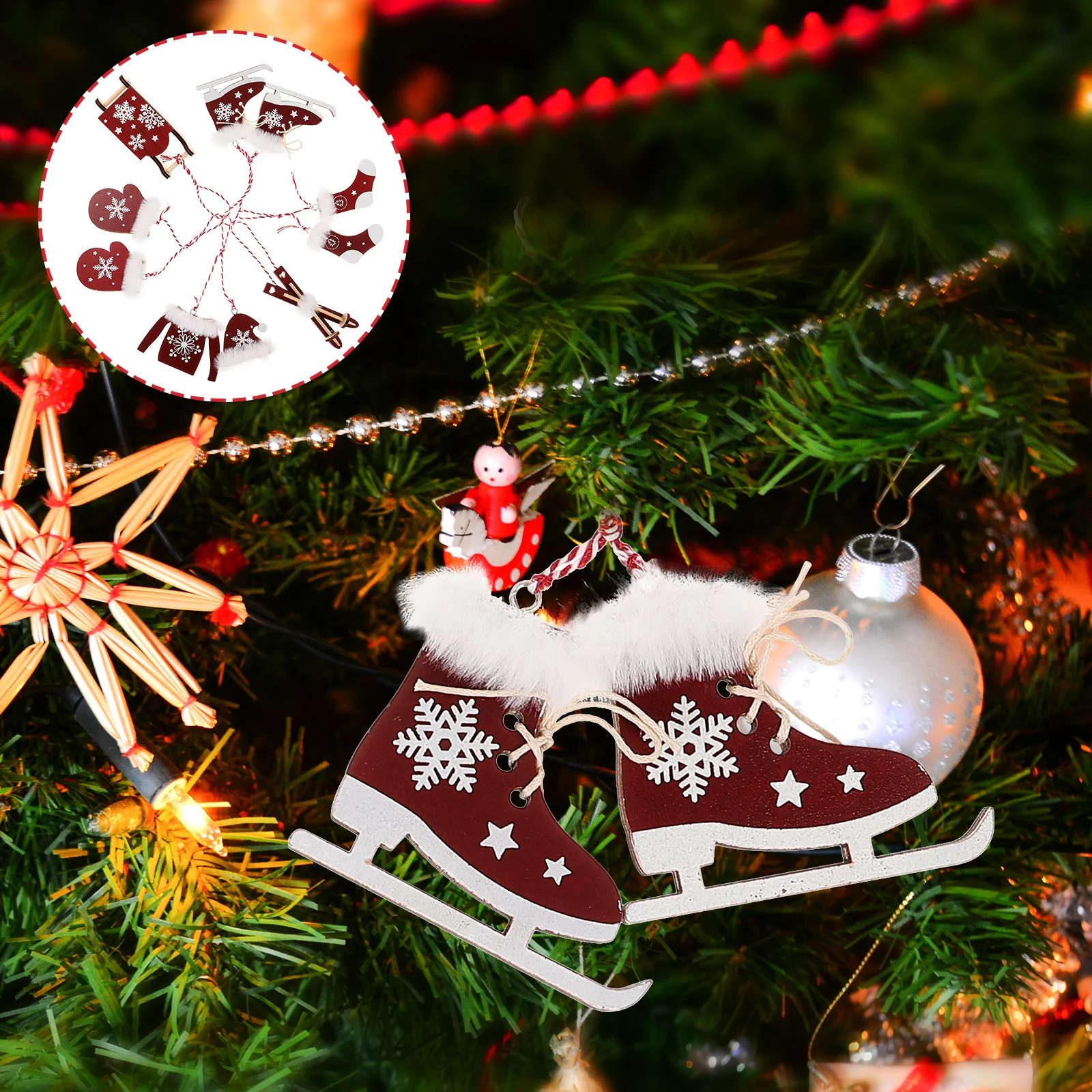 6Pcs Ski Wooden Christmas Hanging Ornaments Xmas Tree Decorations Boots Hats Sled Decor Christmas Tree Ornaments
6Pcs Ski Wooden Christmas Hanging Ornaments Xmas Tree Decorations Boots Hats Sled Decor Christmas Tree Ornaments