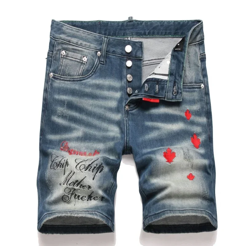 New Summer Men Light Blue Ripped Denim Shorts Fashion Male Italian High Street Style Denim Jeans Shorts Straight Casual Jeans 42
New Summer Men Light Blue Ripped Denim Shorts Fashion Male Italian High Street Style Denim Jeans Shorts Straight Casual Jeans 42