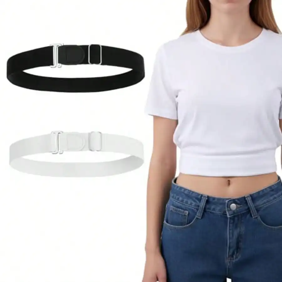 2PCS Adjustable Elastic Belts For Women Tucky Belt Crop Tops Shirt Tuck Band Women Tucking Sweaters Shirts Elastic Stretch Belts For Womens To Change The Style Of Your Tops Black White
2PCS Adjustable Elastic Belts For Women Tucky Belt Crop Tops Shirt Tuck Band Women Tucking Sweaters Shirts Elastic Stretch Belts For Womens To Change The Style Of Your Tops Black White