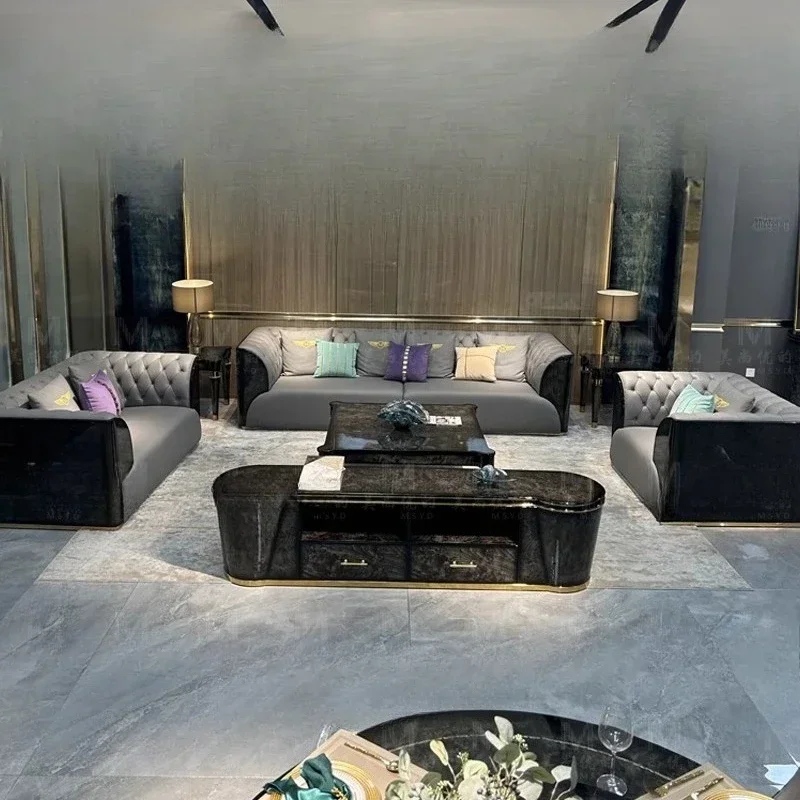 Italian light luxury leather sofa large apartment living room sofa combination
Italian light luxury leather sofa large apartment living room sofa combination