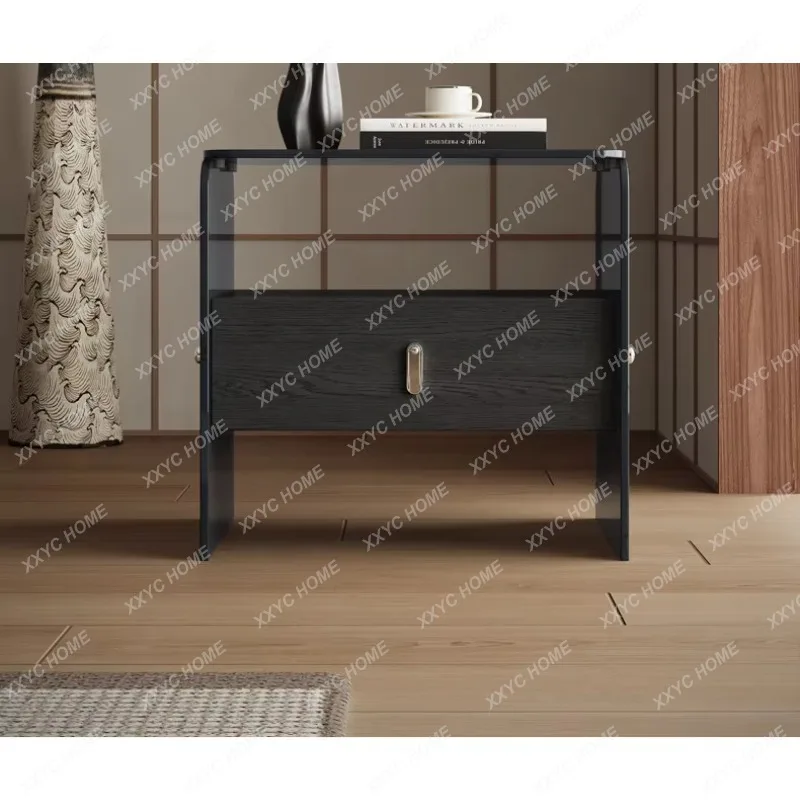 FF minimalist creative bedside table, black glass storage cabinet, modern minimalist bedroom high-end bedside table
FF minimalist creative bedside table, black glass storage cabinet, modern minimalist bedroom high-end bedside table