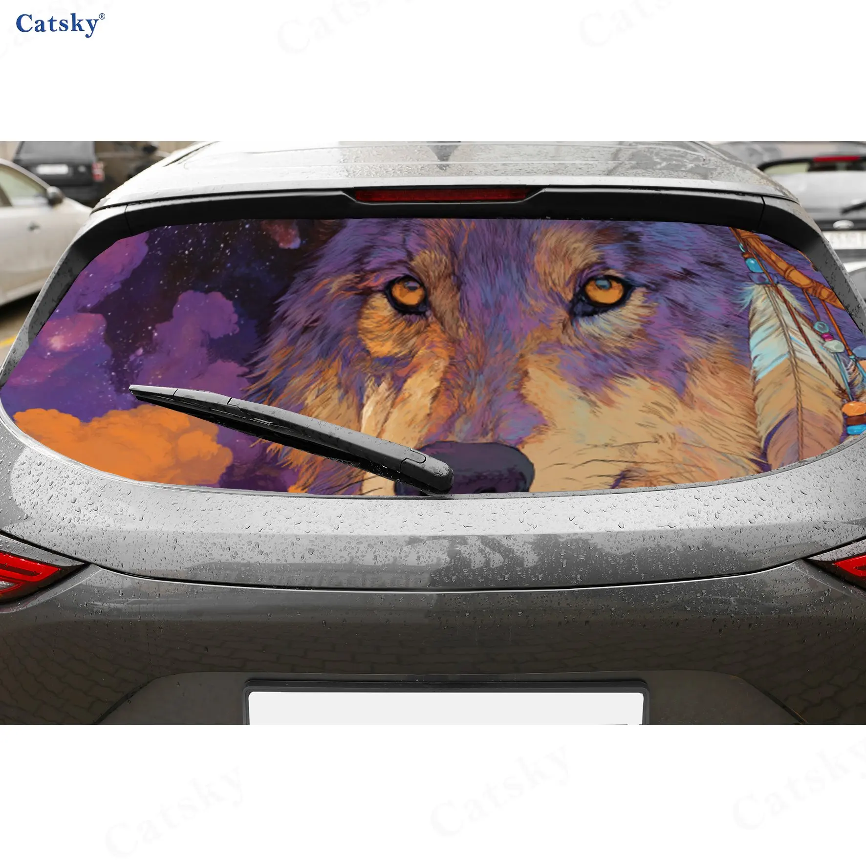 Dreamcatcher Painted Wolf Art Wild PVC Perforated Car Vinyl Wraps, Durable Car Rear Windshield Sticker, Waterproof Car Rear Wind
Dreamcatcher Painted Wolf Art Wild PVC Perforated Car Vinyl Wraps, Durable Car Rear Windshield Sticker, Waterproof Car Rear Wind