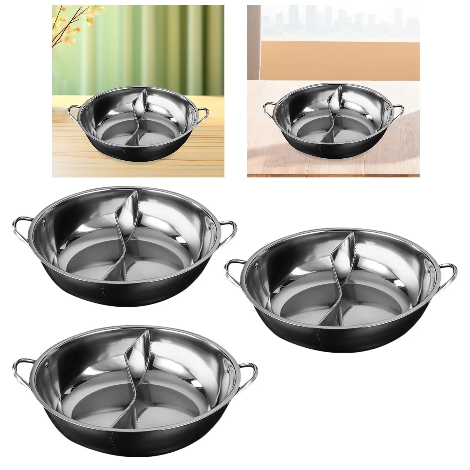Stainless Steel Hot Pot with Divider,Double Flavor Cookware Soup Pot Easy to Clean Shabu Shabu Pot for Family Gathering Party
Stainless Steel Hot Pot with Divider,Double Flavor Cookware Soup Pot Easy to Clean Shabu Shabu Pot for Family Gathering Party