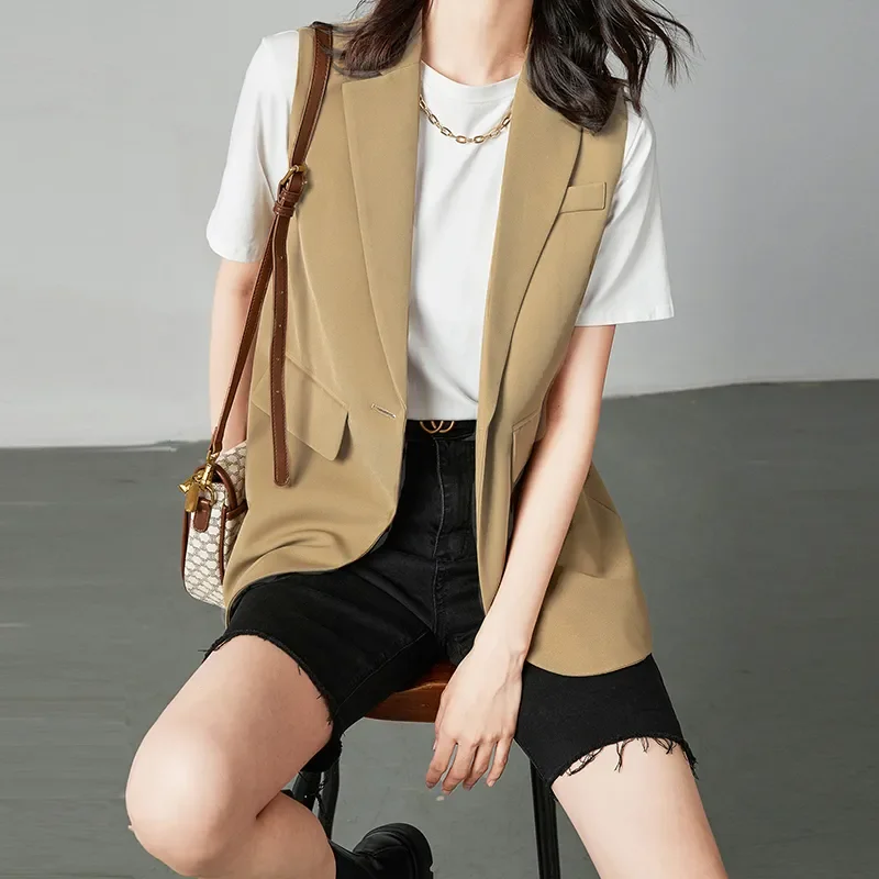 Women's New Spring Fall Blazer Vest Sleeveless Suit Waistcoat Outerwear
Women's New Spring Fall Blazer Vest Sleeveless Suit Waistcoat Outerwear