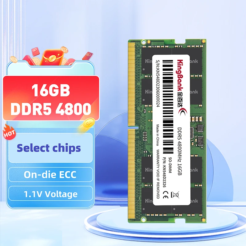 KingBank memoria ram ddr5 16GB DDR5 4800MHz PC5 Laptop Memory non-ECC 262Pin SODIMM For Intel&AMD RAMs
KingBank memoria ram ddr5 16GB DDR5 4800MHz PC5 Laptop Memory non-ECC 262Pin SODIMM For Intel&AMD RAMs