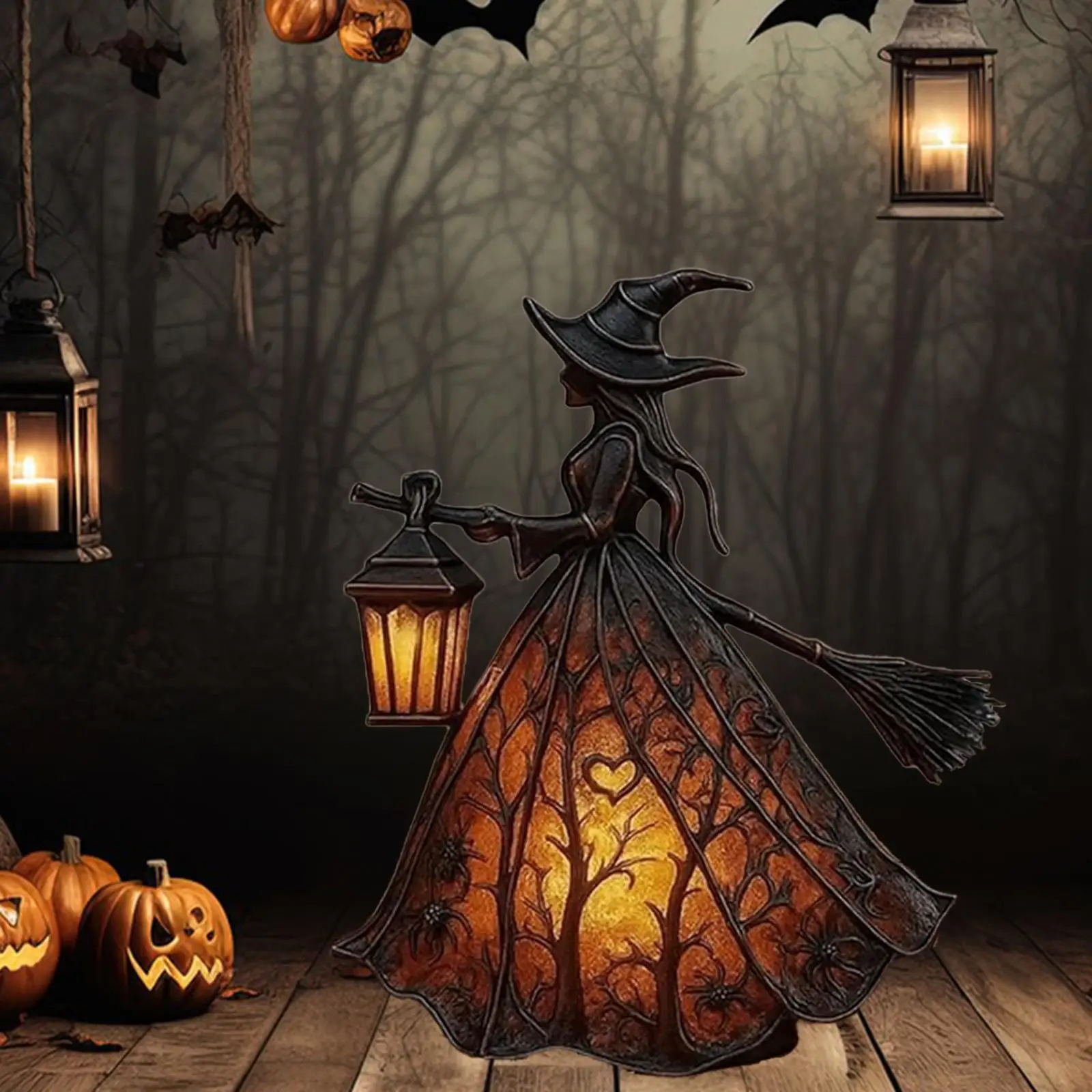 Halloween Witch Lamp,with Holding Lantern,Suncatcher,Figurine,Night Light Witch
Halloween Witch Lamp,with Holding Lantern,Suncatcher,Figurine,Night Light Witch