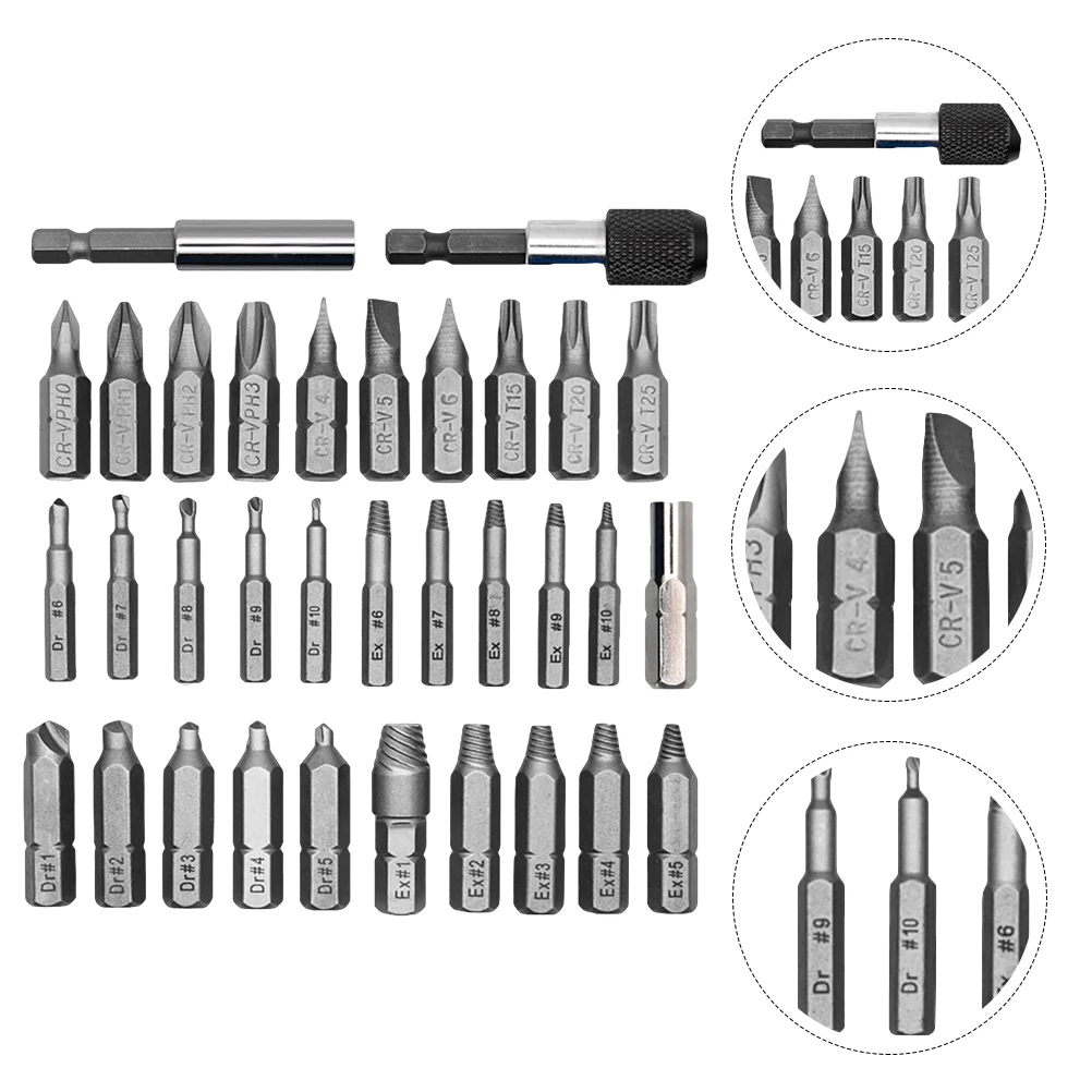 33pc Screw Extractor Kit Drill Bits PH0-3 -25 Quick Release Extension Portable Box Packing Reusable Tools
33pc Screw Extractor Kit Drill Bits PH0-3 -25 Quick Release Extension Portable Box Packing Reusable Tools