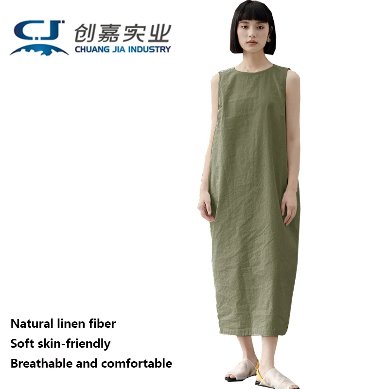 High-end Linen Women Sleeveless Crew Neck Dress Temperament Simple Pullover White Dress Outdoor Casual Vest Dress Plus Size 3XL
High-end Linen Women Sleeveless Crew Neck Dress Temperament Simple Pullover White Dress Outdoor Casual Vest Dress Plus Size 3XL