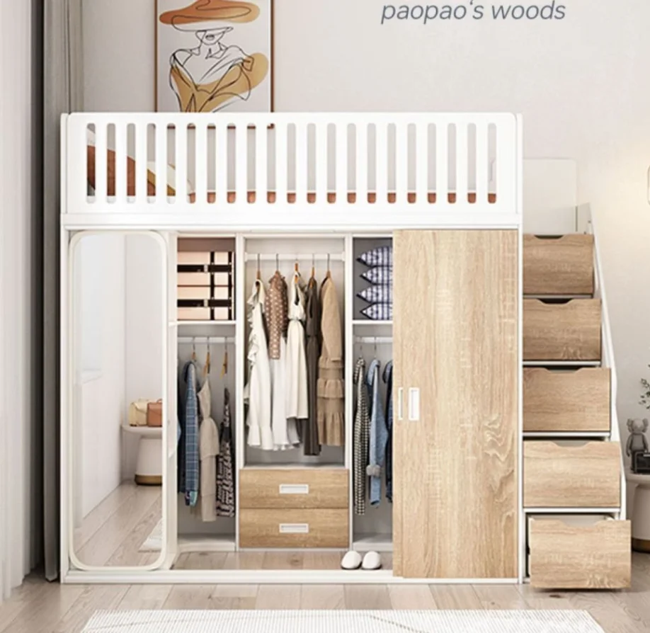 #Full Size Gray Wood Bunk Bed With Closet And Drawers Modern Design Comfortable & Durable
#Full Size Gray Wood Bunk Bed With Closet And Drawers Modern Design Comfortable & Durable