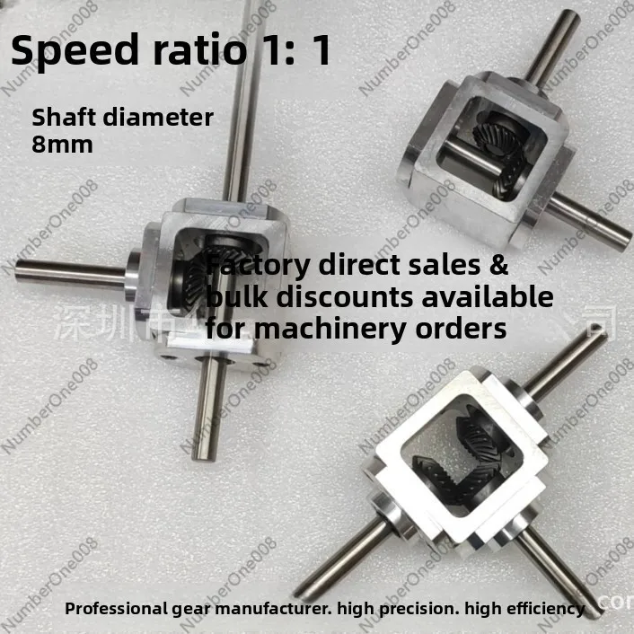 Small 1:1 Right Angle Bevel Gearbox Double Output Shaft Diameter 8mm T-Type Cross Drive
Small 1:1 Right Angle Bevel Gearbox Double Output Shaft Diameter 8mm T-Type Cross Drive