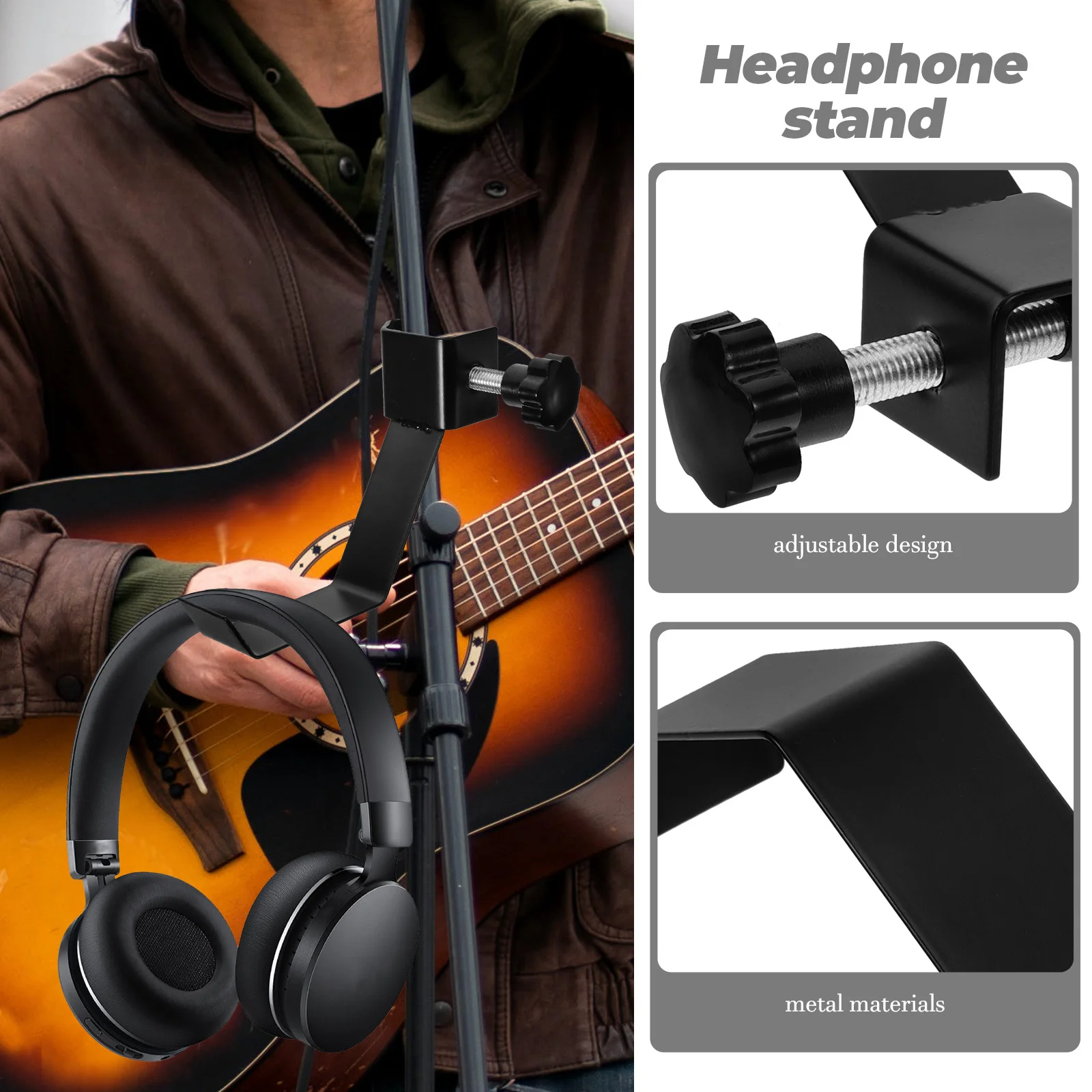 Adjustable Metal Headphone Stand Holder Headset Cable Hanger Guitar Accessory Stable Computer Headset Hanger Headphone Storage
Adjustable Metal Headphone Stand Holder Headset Cable Hanger Guitar Accessory Stable Computer Headset Hanger Headphone Storage