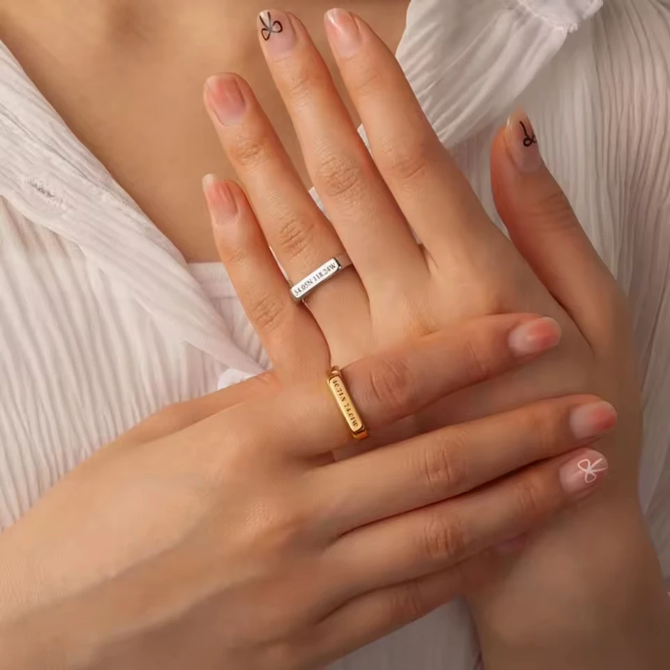 Индивидуальное резьба по имени, кольцо с логотипом, модный и простой стиль, украшение ручной работы, подарок на день рождения, нержавеющая сталь 
Индивидуальное резьба по имени, кольцо с логотипом, модный и простой стиль, украшение ручной работы, подарок на день рождения, нержавеющая сталь