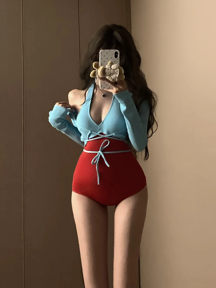 Conservative Sle One-Piece Swimsuit Women's Cover-Up Two-Piece Set Slimming Small Chest Summer Pure Desire High-End Feeling
Conservative Sle One-Piece Swimsuit Women's Cover-Up Two-Piece Set Slimming Small Chest Summer Pure Desire High-End Feeling