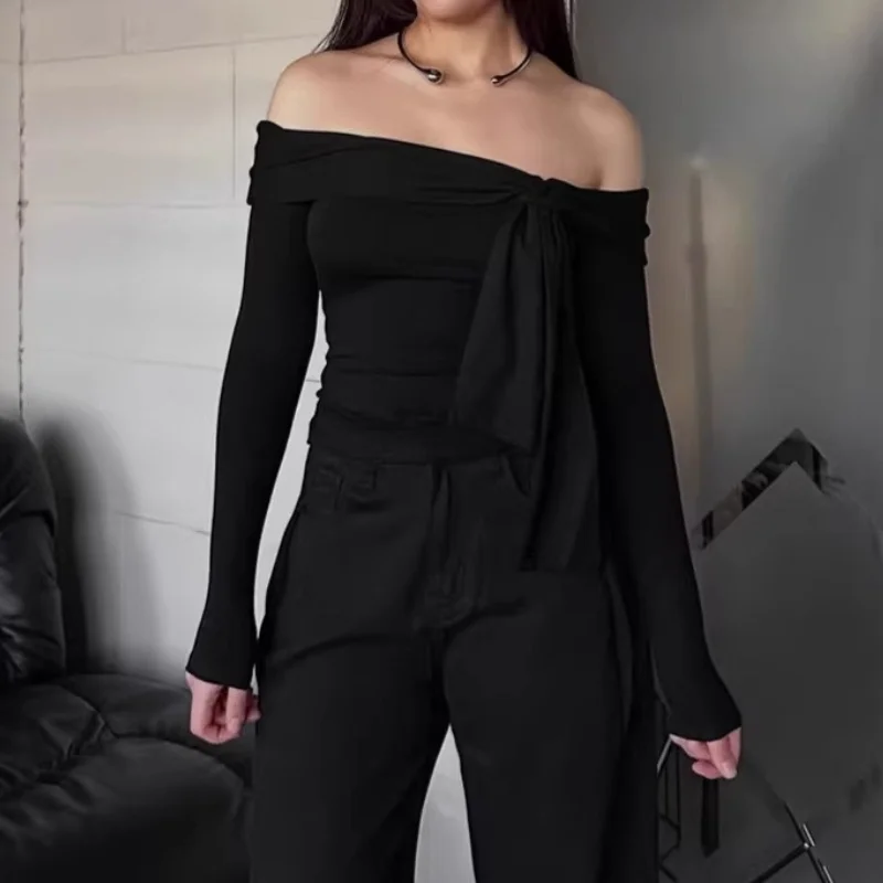 Word Shoulder Knitted Bottoming T-shirt Women's 2026 Spring Commuter Inner Long-sleeved Bottoming Shirt Women's Clothing
Word Shoulder Knitted Bottoming T-shirt Women's 2026 Spring Commuter Inner Long-sleeved Bottoming Shirt Women's Clothing