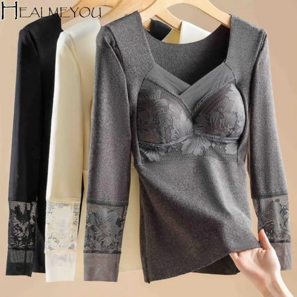 Lace Women Thermal Clothes Mesh V Neck Invisible Thermal Underwear Feel Heating Lingerie Warmth Long Warm Top Girls Female
Lace Women Thermal Clothes Mesh V Neck Invisible Thermal Underwear Feel Heating Lingerie Warmth Long Warm Top Girls Female