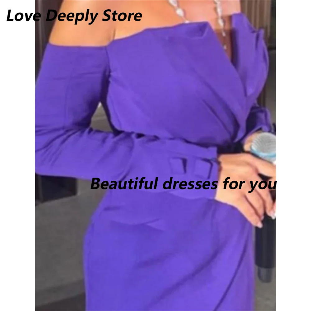 Purple Evening Dress Sexy Off The Shoulder Mermaid Evening Gowns V-Neck Long Sleeves Floor Length Skirts Prom Dress Customized
Purple Evening Dress Sexy Off The Shoulder Mermaid Evening Gowns V-Neck Long Sleeves Floor Length Skirts Prom Dress Customized