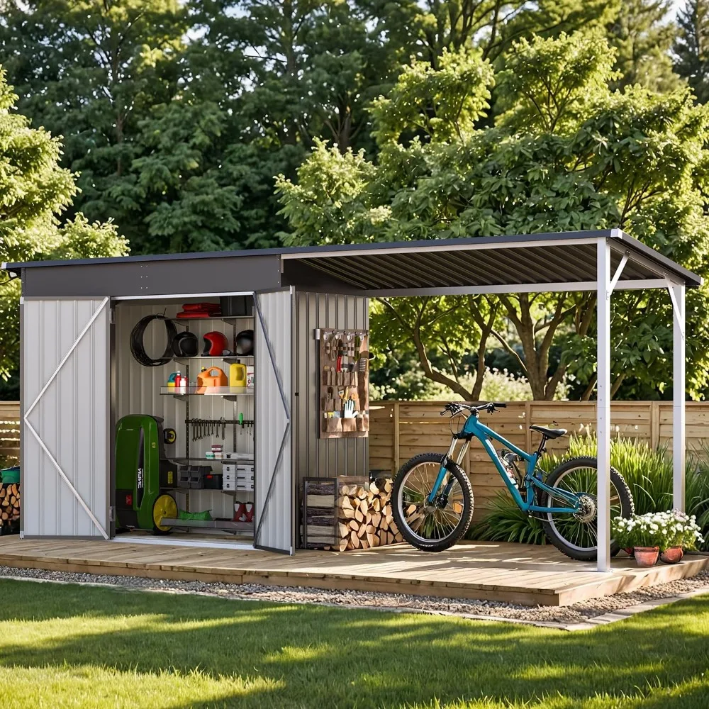 14x4FT Metal Lean to Shed with Open-Sided Pergola, 4'x8' Outdoor Storage Shed & 6'x4' Attached Hardtop Gazebo Combo, 56
14x4FT Metal Lean to Shed with Open-Sided Pergola, 4'x8' Outdoor Storage Shed & 6'x4' Attached Hardtop Gazebo Combo, 56