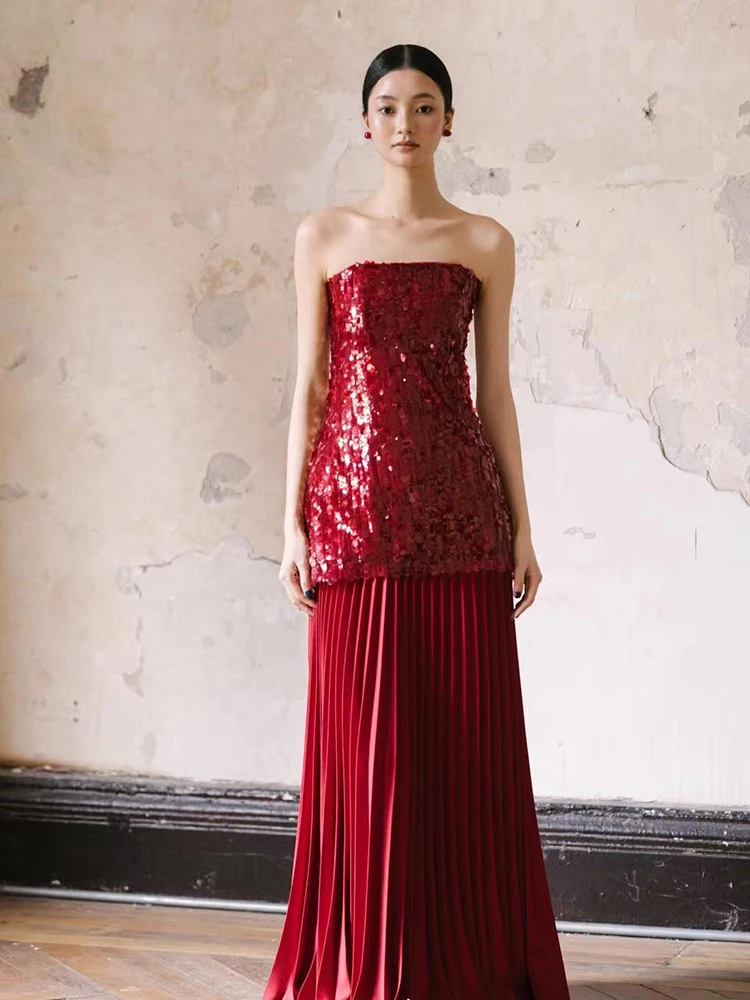 Red Morning oot Wedding Dr Women's Gown with Strapl Top Sparkling Evening Dr for Banquet And Wedding Ceremony
Red Morning oot Wedding Dr Women's Gown with Strapl Top Sparkling Evening Dr for Banquet And Wedding Ceremony