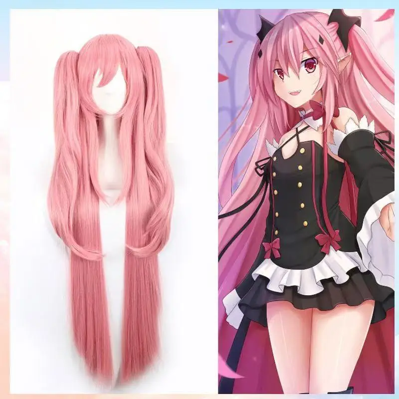 1 pink double ponytail grab clip with long hair, the end of the anime, the fiery angel Kruru cosplay wig
1 pink double ponytail grab clip with long hair, the end of the anime, the fiery angel Kruru cosplay wig