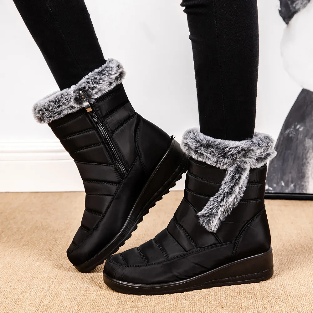 Ladies High-Tube Rabbit-Fur Lined Snow Boots Casual Fashion Waterproof Side Chain Warm Booties Polyester Inner Material
Ladies High-Tube Rabbit-Fur Lined Snow Boots Casual Fashion Waterproof Side Chain Warm Booties Polyester Inner Material