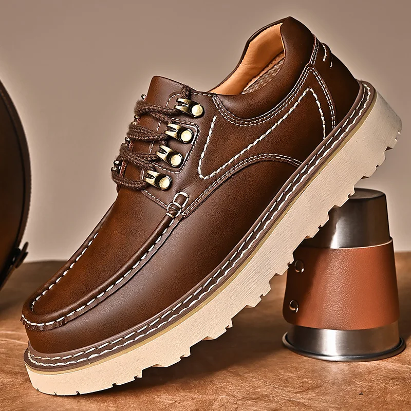 High Quality Men Seasonal New Fashionable Lace Up Workwear Shoes Spring Men Outdoor Comfortable Thick Soled Casual Leather Shoes
High Quality Men Seasonal New Fashionable Lace Up Workwear Shoes Spring Men Outdoor Comfortable Thick Soled Casual Leather Shoes