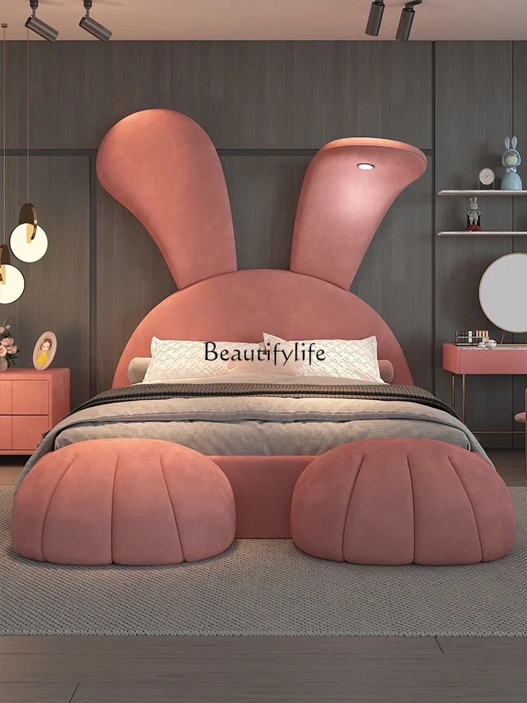 LXPrincess bed big ears rabbit bed fabric bed cartoon simple 1.5 meters solid wood single theme roomSSS
LXPrincess bed big ears rabbit bed fabric bed cartoon simple 1.5 meters solid wood single theme roomSSS