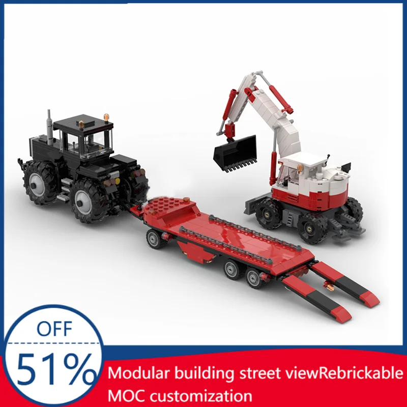 MOC City Transportation Tractors And Low Load Trailers Model Custom Puzzle Bricks DIY Creative Assembly Children Christmas Gifts
MOC City Transportation Tractors And Low Load Trailers Model Custom Puzzle Bricks DIY Creative Assembly Children Christmas Gifts